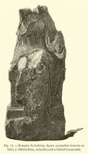Nymphe der Seine, Marmorfigur gefunden 1866 im Hôtel-Dieu, derzeit im Hôtel Carnavalet von French School