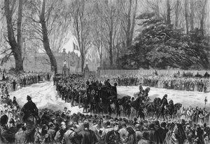 Begräbnis von Napoleon III. in Chislehurst im Jahr 1873.