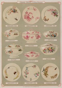 Seite aus dem Katalog des Grand Depot de Porcelaines, Faiences et Verreries von French School
