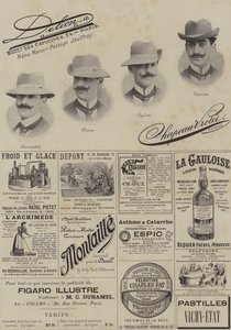Seite mit Anzeigen aus Le Figaro Illustre, Dezember 1897 (Lithografie) von French School