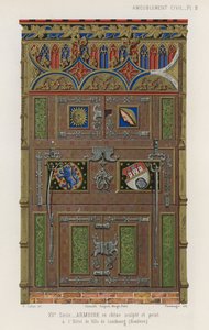 Bemalter Eichenschrank im Rathaus von Lüneburg