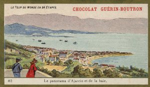 Panorama von Ajaccio und der Bucht (Chromolithografie) von French School