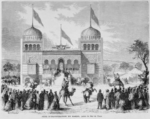 Parc du Montsouris: der Palais du Bey in Tunis auf der Weltausstellung von 1867. von French School