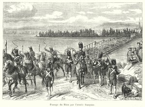 Überquerung des Rheins durch die französische Armee (Gravur)