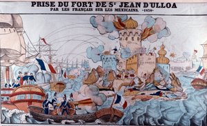 Gebäckkrieg: Invasion Mexikos durch französische Truppen am 27. November 1838, Schlacht von Veracruz (Epinal-Druck)
