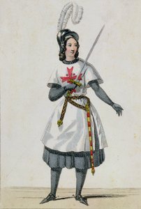 Pauline Garcia-Viardot (1821-1910) in der Rolle des Tancredi in der Oper von Gioacchino Rossini (1792-1868) im Théâtre Italien, Paris von French School