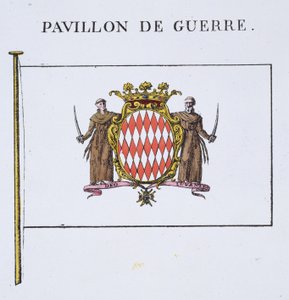 Pavillon de Guerre, Detail aus Flaggen aus Monaco, aus einem französischen Flaggenbuch, ca. 1819 von French School