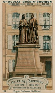Pelletier, 1788-1842, Caventou, 1795-1877, Professoren der Pharmazie, errichtet am Boulevard St-Michel von French School