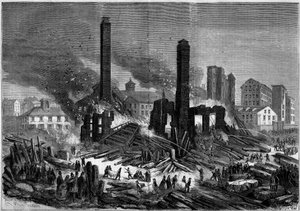 Brand der Pemberton-Mühle in Lawrence, Massachusetts, USA, 10. Januar