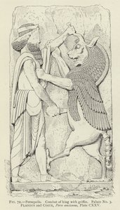 Persepolis, Kampf des Königs mit einem Greif, Palast Nr. 3 von French School