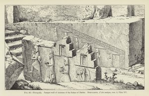 Persepolis, Brüstungsmauer der Treppe des Palastes von Darius von French School