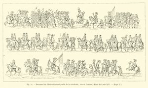 Personal des Châtelet als Teil des Festzugs bei der Einfahrt von Ludwig XIV. nach Paris von French School