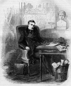 Philippe Paul de Ségur (1780-1873), französischer Diplomat und Historiker, schreibt die russische Kampagne. Gravur von 1856. von French School