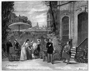 Theaterstück: Komödianten der Comédie Française in „Un parisien“ von Edmond Gondinet (1828-1888) von French School