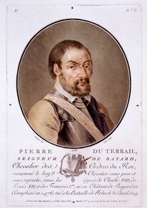 Pierre du Terrail, Seigneur de Bayard, aus Portraits des grands hommes, femmes illustres, et sujets memorables de France, veröffentlicht 1787-92 von French School