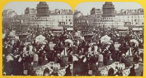 Place de la Bastille, der Schinkenmarkt, Paris, stereoskopische Ansicht, ca. 1860 von French School
