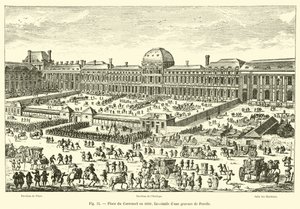 Place du Carrousel im Jahr 1680, Faksimile einer Gravur von Perelle