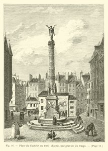 Place du Châtelet im Jahr 1807; nach einem zeitgenössischen Stich von French School