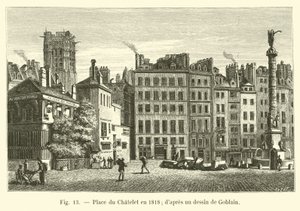Place du Châtelet im Jahr 1818; nach einer Zeichnung von Goblain von French School