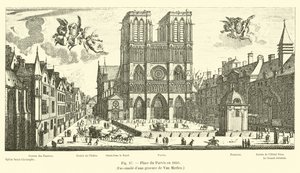 Place du Parvis im Jahr 1650, Faksimile eines Stichs von Van Merlen