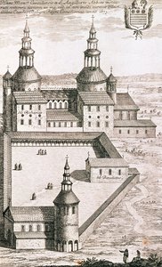 Plan der Benediktinerabtei Saint-Riquier im Jahr 1673 von French School