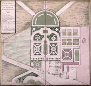 Plan des Hotels von Madame de Pompadour in Fontainebleau