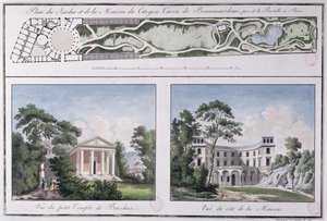Plan des Gartens und Hauses, gebaut für Pierre Augustin Caron de Beaumarchais (1732-99) von Lemoine, ca. 1784