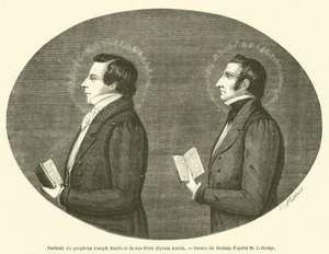 Porträt des Propheten Joseph Smith und seines Bruders Hyram Smith (Gravur) von French School