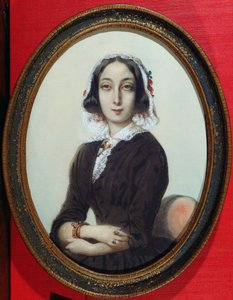 Porträtminiatur von George Sand (1804-76), um 1840 von French School