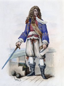 Porträt von Admiral Anne Hilarion de Costentin (Cotentin), Graf von Tourville (1642-1701) - in „Le Plutarque français“, von Mennechet, Paris