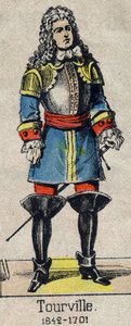 Porträt von Admiral Anne Hilarion de Costentin, Graf von Tourville. Bild von Epinal aus dem späten 19. Jahrhundert