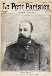 Porträt von Admiral Avelane, Kommandant des russischen Geschwaders. In der Zeitung Le Petit Parisien am 1.10.1893
