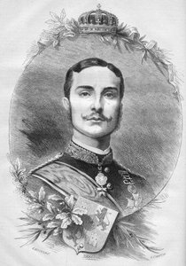 Porträt von Alfons XII. (Alfonso) (1857-1885), König von Spanien. Gravur in „Le Monde Illustré“ Nr. 1085 vom 19. Januar 1878