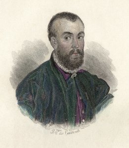 Porträt von Andre Vesale (1514-1564), ein flämischer Arzt, der in Spanien und Italien praktizierte. in „Porträts der nützlichen Männer“. von French School