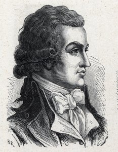 Porträt von Antoine Pierre Joseph Marie Barnave (1761-1793), französischer Politiker. Gravur von 1889. Private Sammlung. von French School
