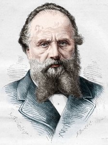 Porträt von Aristide Boucicaut (1810-1877), französischer Händler, Direktor der Kaufhäuser von Bon Marché. Gravur in „Le Monde Illustré“ Nr. 1082 vom 5. Januar 1878 von French School