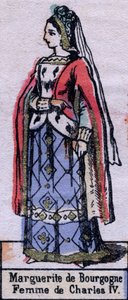 Porträt von Blanche von Burgund (ca. 1296-1326), Ehefrau von Karl IV. von Frankreich. (Kapetinger-Dynastie). Illustration Ende des 19. Jahrhunderts.