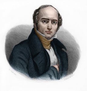 Porträt von Camille Hyacinthe Odilon Barrot (1791-1873), französischer Politiker. In „LIBRE DES SPEAKERS“ von Louis de Cormenin Timon. 1842. Private Sammlung. von French School