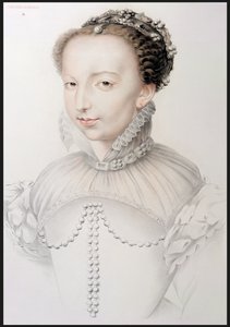 Porträt von Catherine de Medici (1519-89), Faksimile einer Zeichnung aus dem 16. Jahrhundert, erschienen in Porträts der berühmtesten französischen Persönlichkeiten des 16. Jahrhunderts, von P.G. Niel, Paris, 1848 von French School