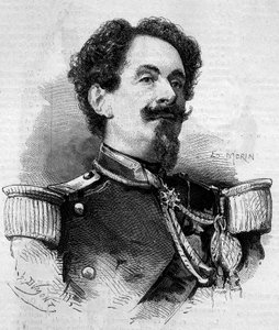 Porträt von Charles Victor Frebault (General Frebault) (1813-1888), Gouverneur von Guadeloupe. Gravur in „Le Monde Illustré“ Nr. 148 vom 11. Februar 1860. von French School