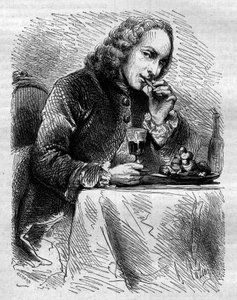Porträt von Claude Henri de Fusee de Voisenon (1708-1775), französischer Geistlicher, Dichter und Dramatiker, dargestellt vom Konditor von Cauterets. Gravur von 1858. von French School