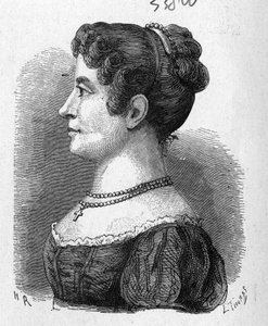 Porträt von Elisa Garnerin, Nichte von Garnerin, die den von ihm erfundenen Fallschirm ausprobierte - im „Album der Wissenschaft; berühmte Gelehrte; Große Entdeckungen“ 1896. von French School