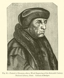 Porträt von Erasmus (Gravur) von French School