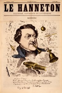 Porträt von Gioacchino Rossini (1792-1868) - in „Le Hanneton“ vom 04.07.1867 von French School