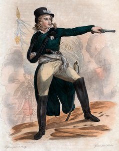 Porträt von Henri du Vergier (Verger), comte de La Rochejaquelein (1772-1794), General der royalistischen Vendeanischen Aufstandsbewegung (Krieg in der Vendée) während der Französischen Revolution