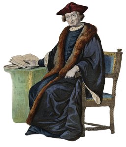 Porträt von Jacques Auguste (Jacques-Auguste) de Thou (Thuanus) (1553-1617), französischer Historiker, Buchsammler und Präsident des Parlaments von Paris. Illustration aus „Le Plutarque Français“ von Edmond Mennechet von French School