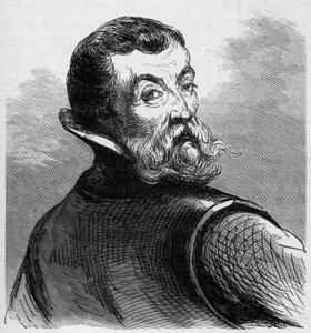 Porträt von Jacques Cartier (1491-1557). Französischer Seefahrer und Entdecker. Gravur in „La Marine et les colonies: commerce“ von French School