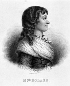 Porträt von Jeanne Marie oder Manon Philipon, Madame Roland (1754 - 1793) - in „Revolution francaise“ von Thiers von French School
