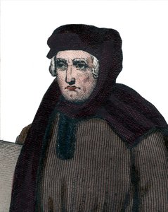 Porträt von John Froissart (1337-1404), französischer Chronist des mittelalterlichen Frankreichs von French School