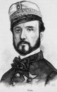 Porträt von Juan Prim y Prats, spanischer General und Politiker (1814-1870) - in „The History of France“ von Henri Martin von French School